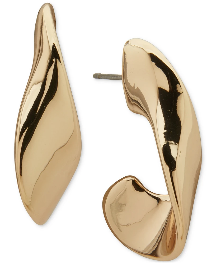 Anne Klein Gold-Tone Twisted Large Hoop Earrings