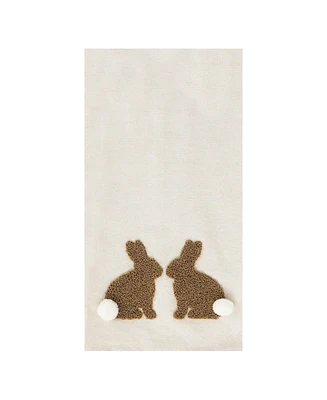 Nature Easter Bunny Rabbit w/ Tufted Tail Spring Kitchen Dishtowel