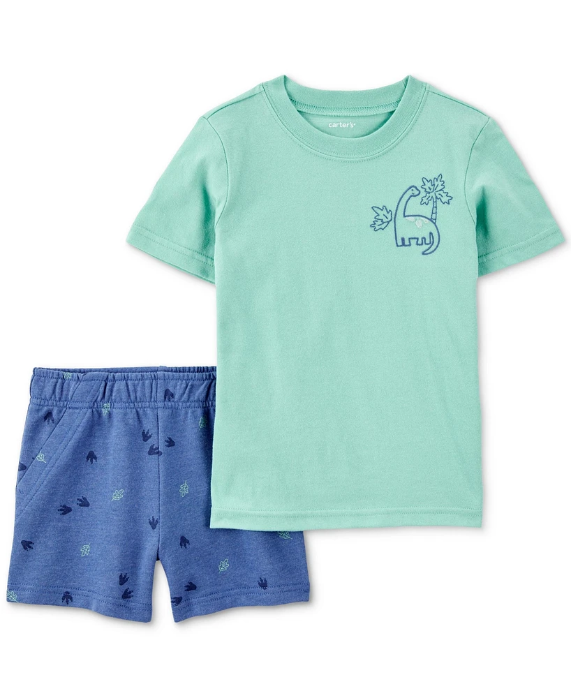 Carter's Toddler Boys 2-Piece Dinosaur Shirt & Shorts Set