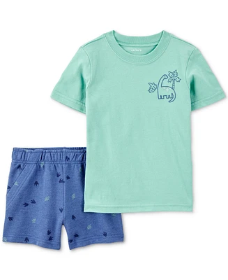 Carter's Toddler Boys 2-Piece Dinosaur Shirt & Shorts Set