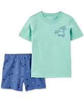 Carter's Toddler Boys 2-Piece Dinosaur Shirt & Shorts Set