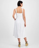 julia jordan Women's Cotton Eyelet Midi Dress