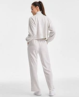 Ideology Womens Quarter Zip Pullover Top Split Hem Sweatpants Exclusively At Macys