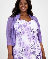Connected Plus Lace Cardigan and Floral-Print Dress