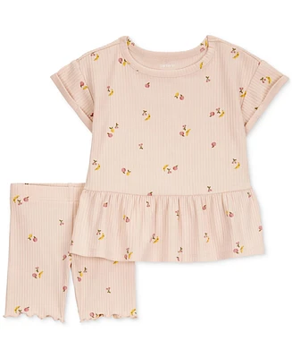 Carter's Toddler Girls Fruit-Print 2-Piece Short Set