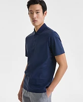 Alfani Men's Laser Cut Short Sleeve Performance Polo Shirt, Exclusively at Macy's