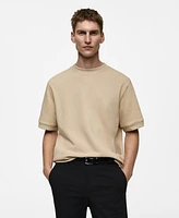 Mango Men's Eu Regular Fit Cotton T-Shirt