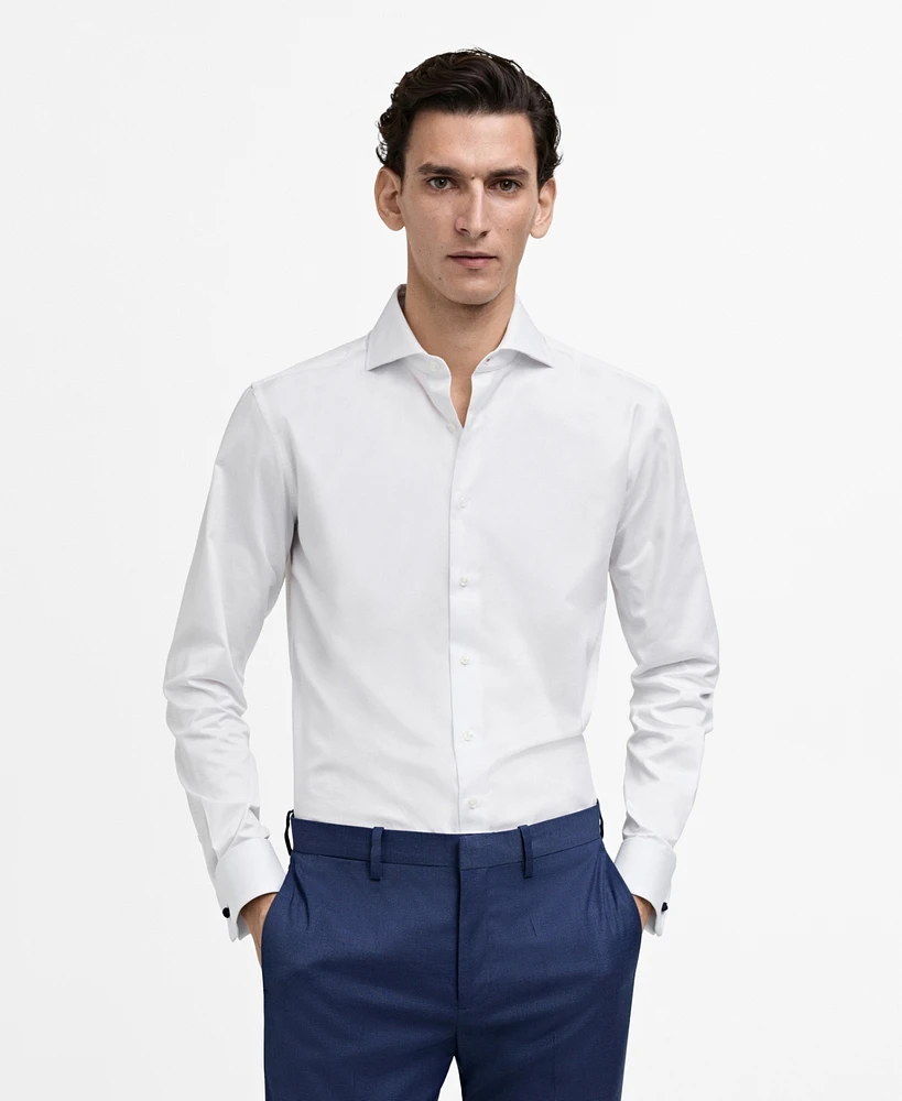 Mango Men's Eu Slim-Fit Twill Dress Shirt