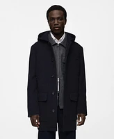 Mango Men's Hooded Wool Coat