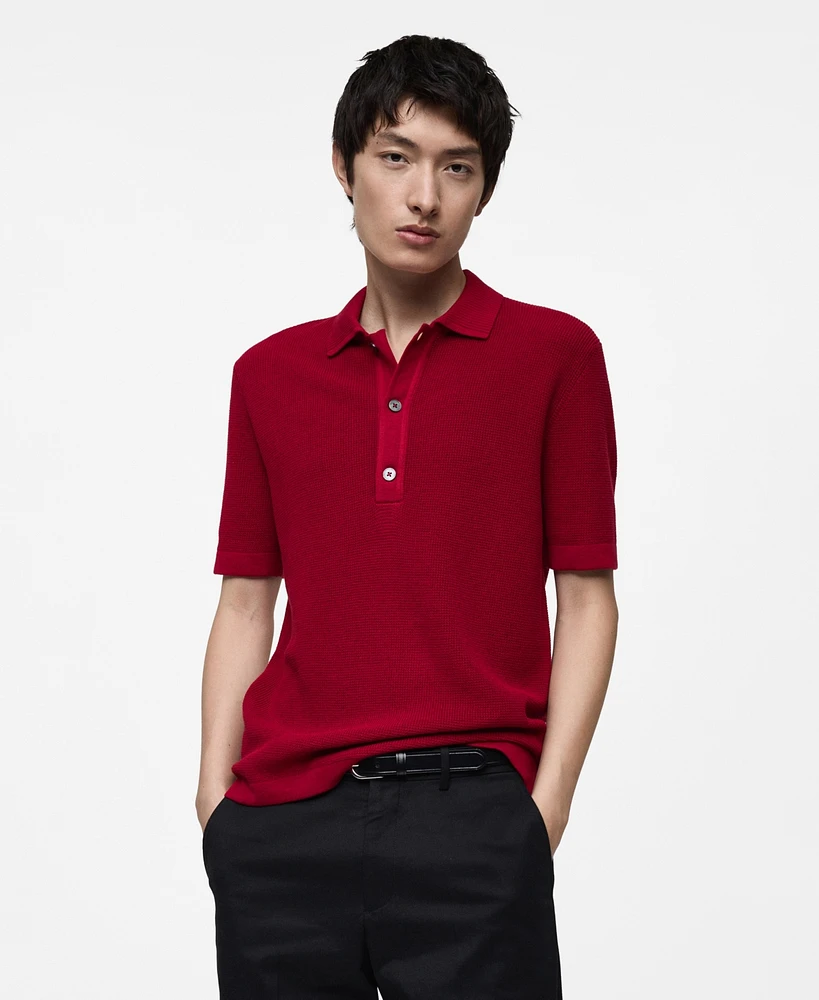 Mango Men's Slim-Fit Knit Polo Shirt