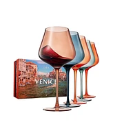 The Wine Savant Colors of Venice Wine Glasses, Set of 5