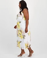 Robbie Bee Plus Printed U-Neck Sleeveless Dress