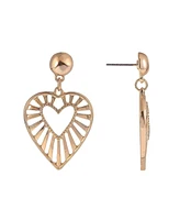 Rachel Rachel Roy Gold Tone Open Heart Earrings