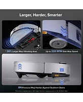 Roborock Saros 10 Robot Vacuum and Mop, 3.14 inches Ultra Thin Design, Auto Mop Detachment, 0% Hair Tangling, 22,000 Pa Suction Power and 10-in-1 Dock