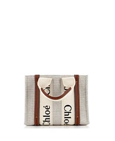 Pre-Owned Chloe Small Woody Tote Canvas with Leather