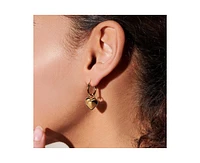 Freya Puffed Heart Drop Earrings in 14K Gold-Plated Sterling Silver