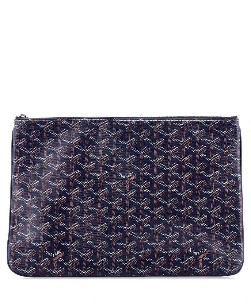 Pre-Owned Goyard Mm Senat Zip Pouch Coated Canvas