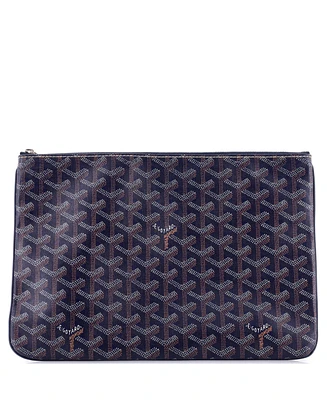 Pre-Owned Goyard Mm Senat Zip Pouch Coated Canvas