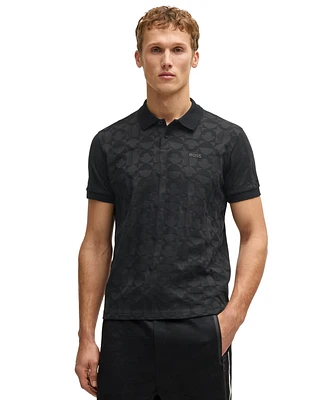 Boss by Hugo Men's Jacquard Circle Polo Shirt