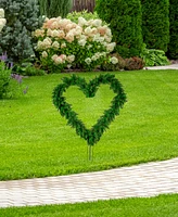 Northlight 22" Green Pine Artificial Heart Shape Wreath with Ground Stakes - Unlit
