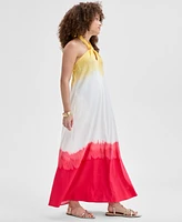I.n.c. International Concepts Petite Tie-Dyed Linen-Blend Maxi Dress, Exclusively at Macy's