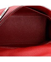 Pre-Owned HERMES Kelly 28 Handbag Red Clemence with Palladium Hardware