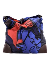 Pre-Owned HERMES Pm Silky City Bag Printed Silk and Leather