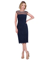 Eliza J Petite Embellished Lace Sheath Dress