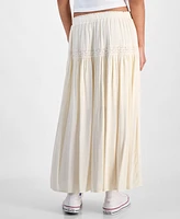 Celebrity Pink Juniors' Midi Lace Ribbon Tie-Front Skirt
