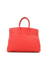 Pre-Owned HERMES Birkin 35 Handbag Red Togo with Gold Hardware