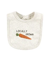 Touched by Nature Unisex Baby Organic Cotton Bibs, Happy Veggies, One Size