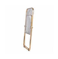 Lawrence Acrylic Folding Chair With Gold Metal Frame