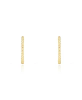 The Lovery Gold Beaded C Hoop Earrings 14K Gold