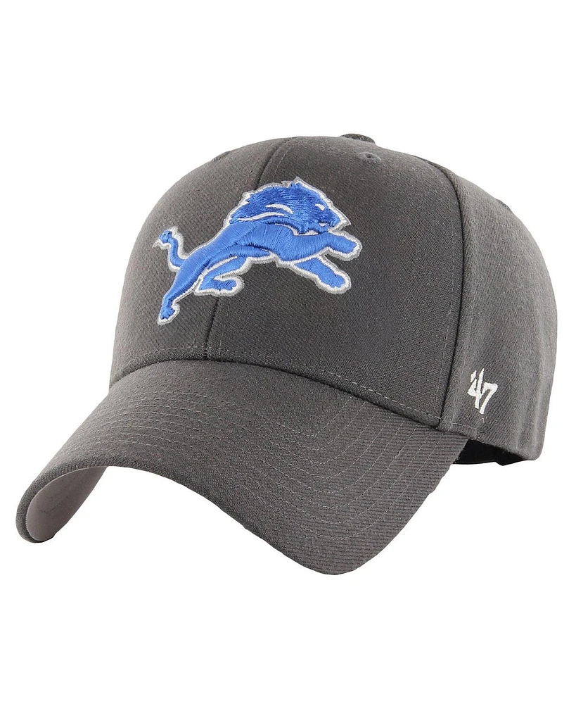 '47 Brand Men's Charcoal Detroit Lions Mvp Adjustable Hat