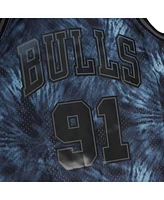 Mitchell & Ness Men's Dennis Rodman Black Chicago Bulls Hardwood Classics 1995/96 Tie-Dye Swingman Jersey