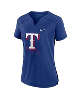 Nike Women's Royal Texas Rangers Pure Pride Boxy Performance Notch Neck T-Shirt