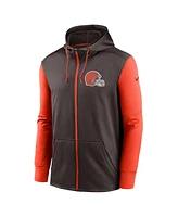 Nike Men's Brown Cleveland Browns Performance Full-Zip Hoodie