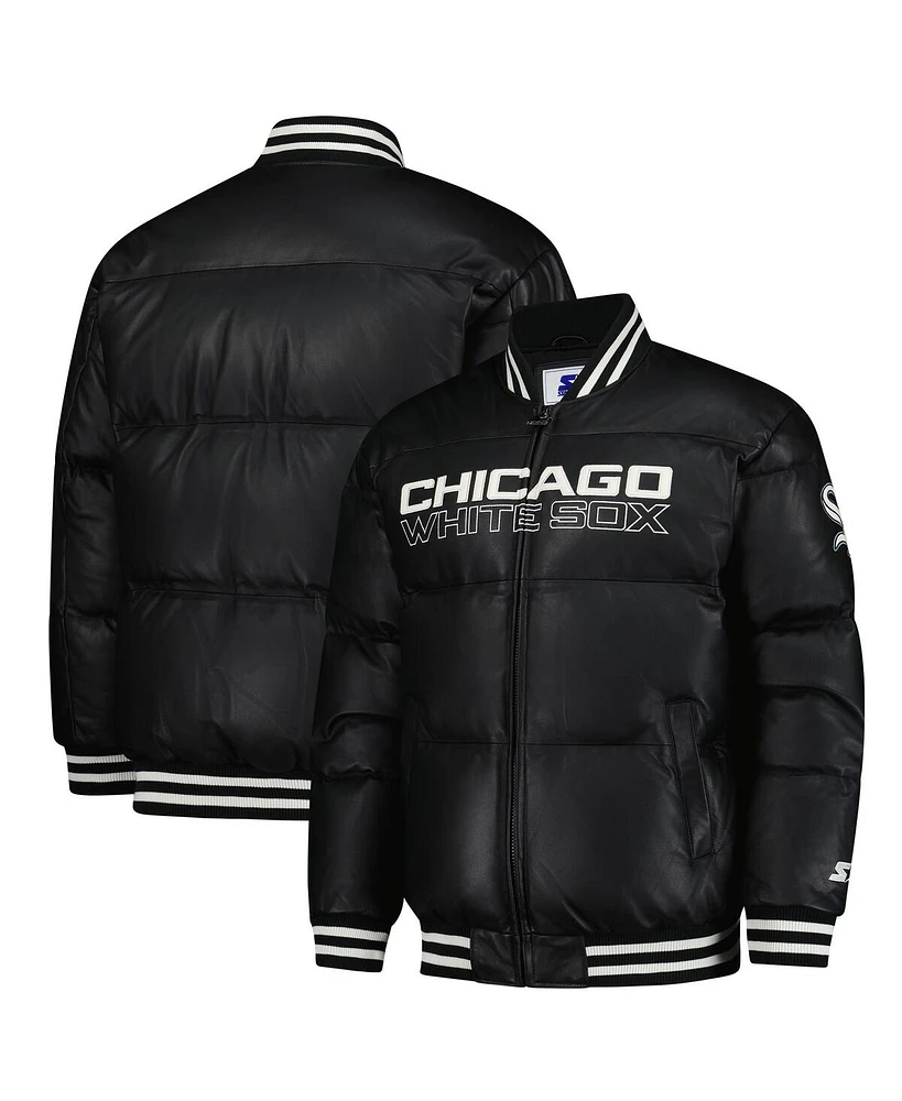 Starter Men's Black Chicago White Sox Full-Zip Leather Jacket