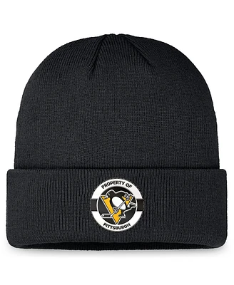 Fanatics Men's Black Pittsburgh Penguins Authentic Pro Training Camp Cuffed Knit Hat