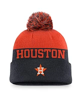 Nike Men's Navy Houston Astros Rewind Peak Cuffed Knit Hat with Pom