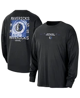 Nike Men's  Black Dallas Mavericks Courtside Oversized Long Sleeve T-Shirt