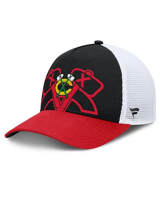 Fanatics Men's Black/Red Chicago Blackhawks Authentic Pro A-Frame Rink Adjustable Hat