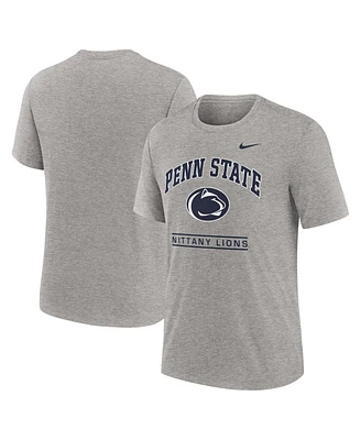 Nike Men's Heather Gray Penn State Nittany Lions Arch Over Logo Tri-Blend T-Shirt