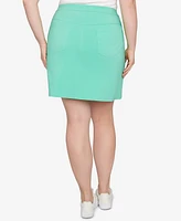 Hearts Of Palm Plus It Had To Be Blue Solid Tech Stretch Pull On Skort