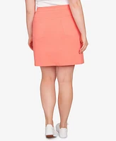 Hearts Of Palm Plus Spring Forward Solid Tech Stretch Pull On Skort