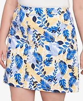 Hearts Of Palm Plus Making Waves Printed Pull On Skort