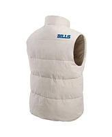 Fanatics Men's Cream Buffalo Bills Puffer Full-Snap Vest