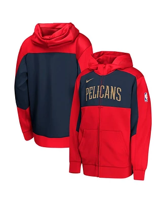 Nike Youth Red/Navy New Orleans Pelicans Authentic On-Court Showtime Performance Full-Zip Hoodie