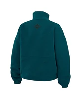 Wear by Erin Andrews Women's Midnight Green Philadelphia Eagles Polar Fleece Half-Zip Jacket