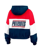 Wear by Erin Andrews Women's Royal New England Patriots Color Block Full-Zip Windbreaker Jacket